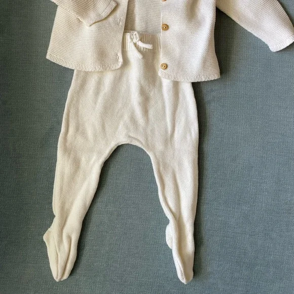 Zara Cream Knit baby sweater set - Picture 4 of 4